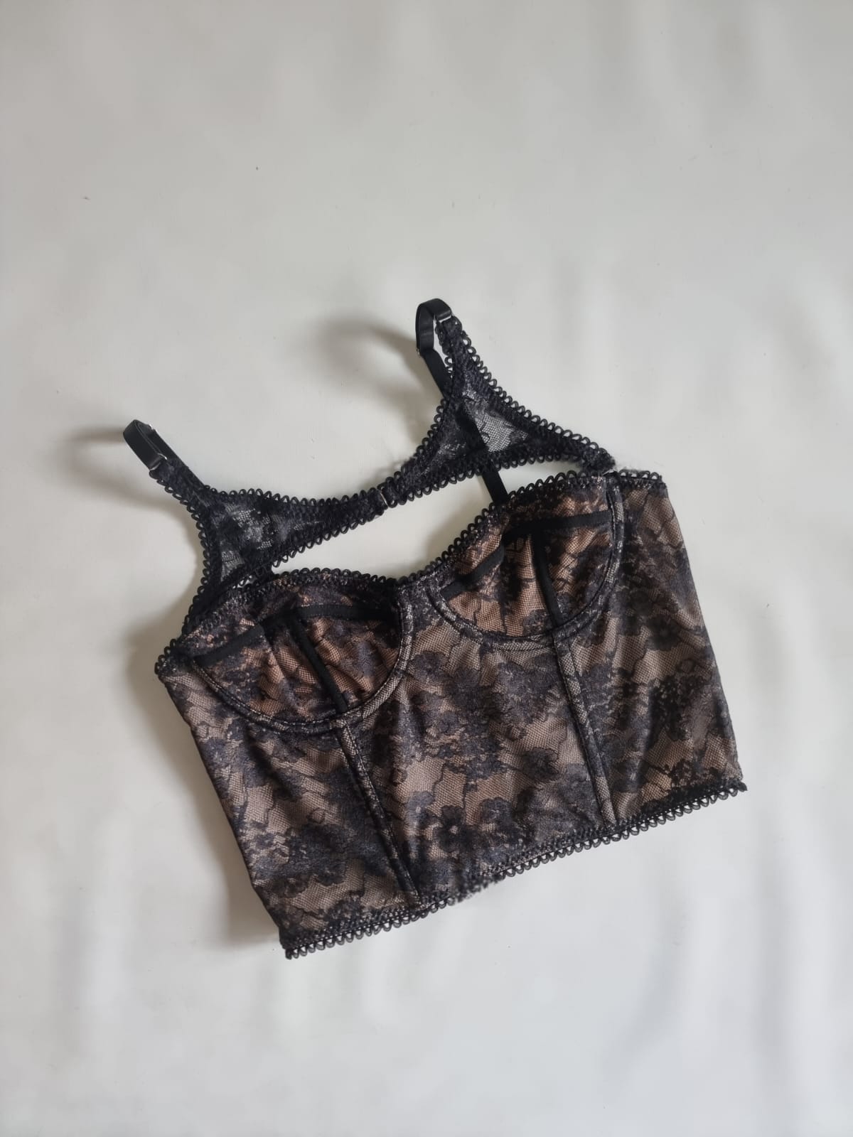 CORSET BEIGE TELA ENCAJE