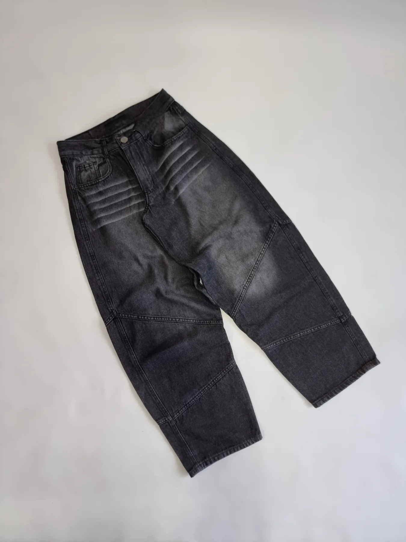 JEAN BAGGY GRIS CON COSTURA