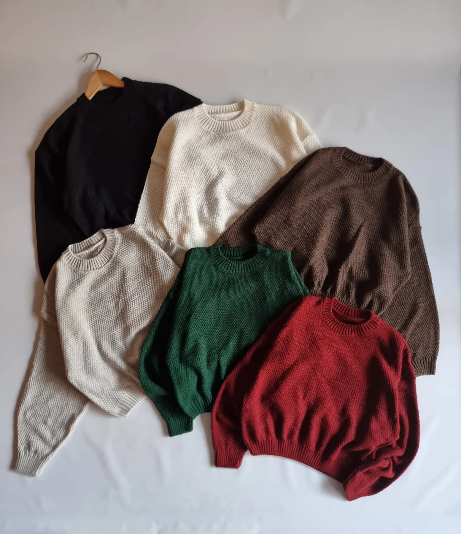 Sweater cuello redondo manga globo