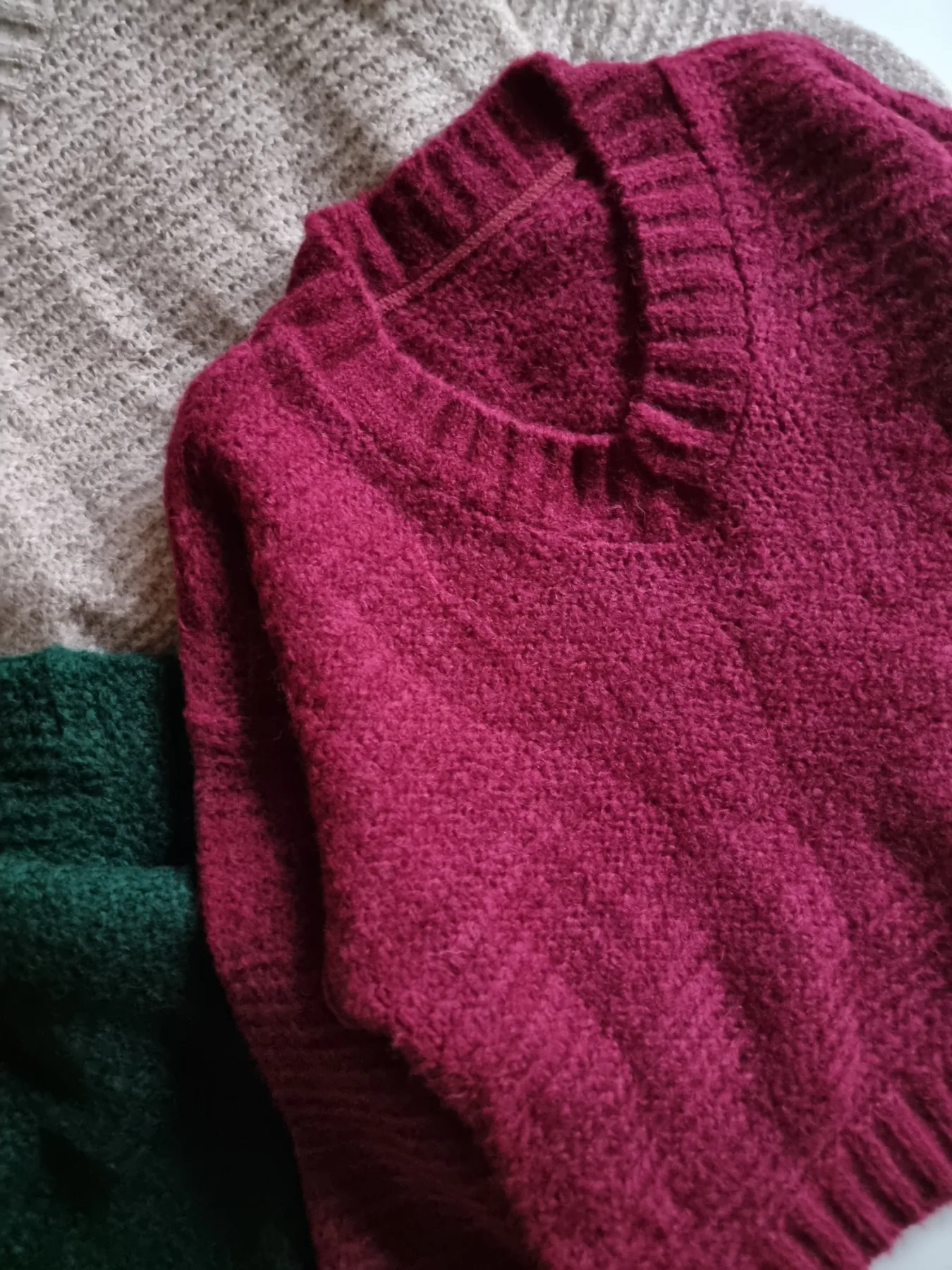 Sweater cuello V manga globo - Image 2
