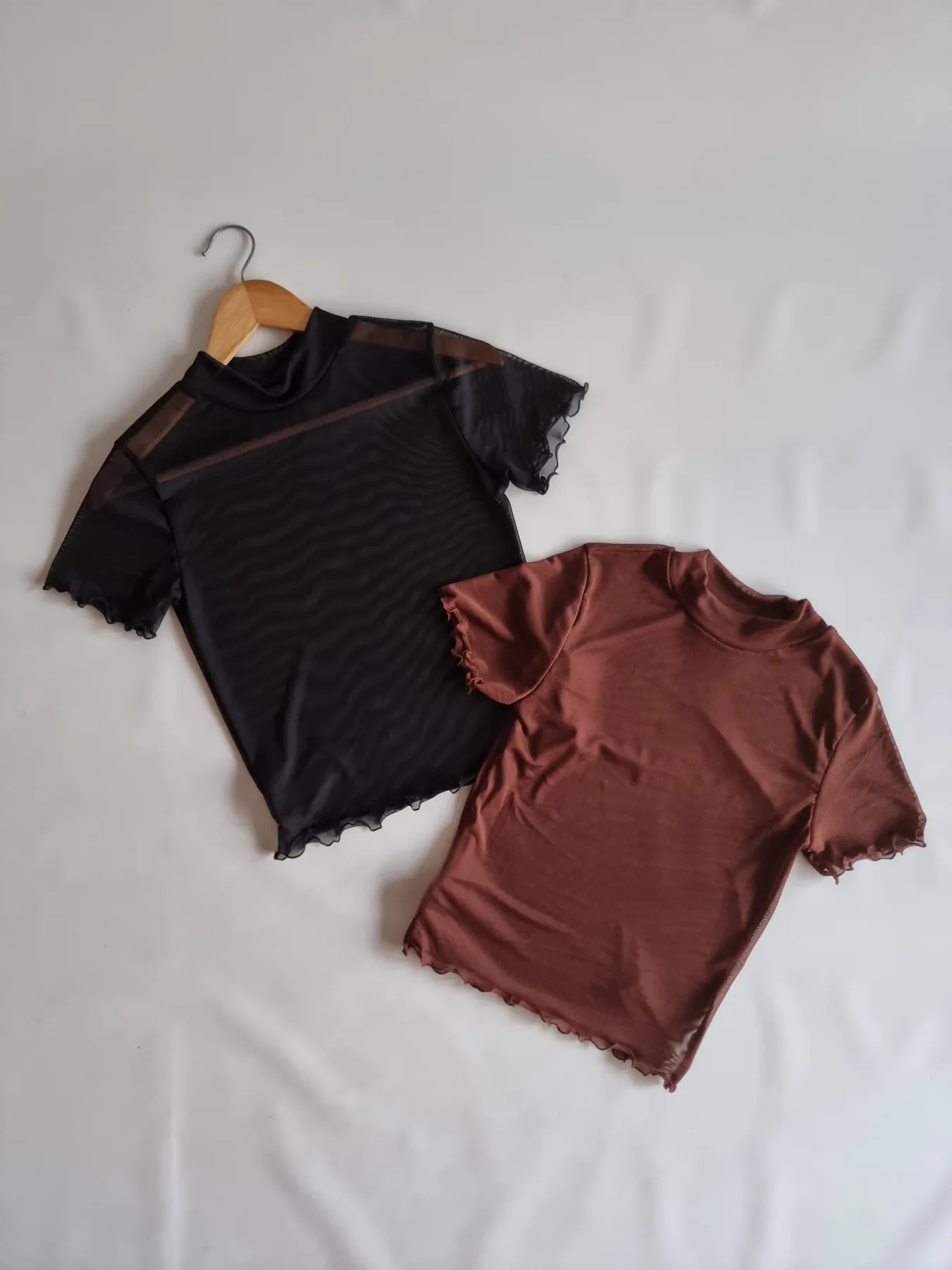 TOP TUL MEDIA POLERA RULETA LISO