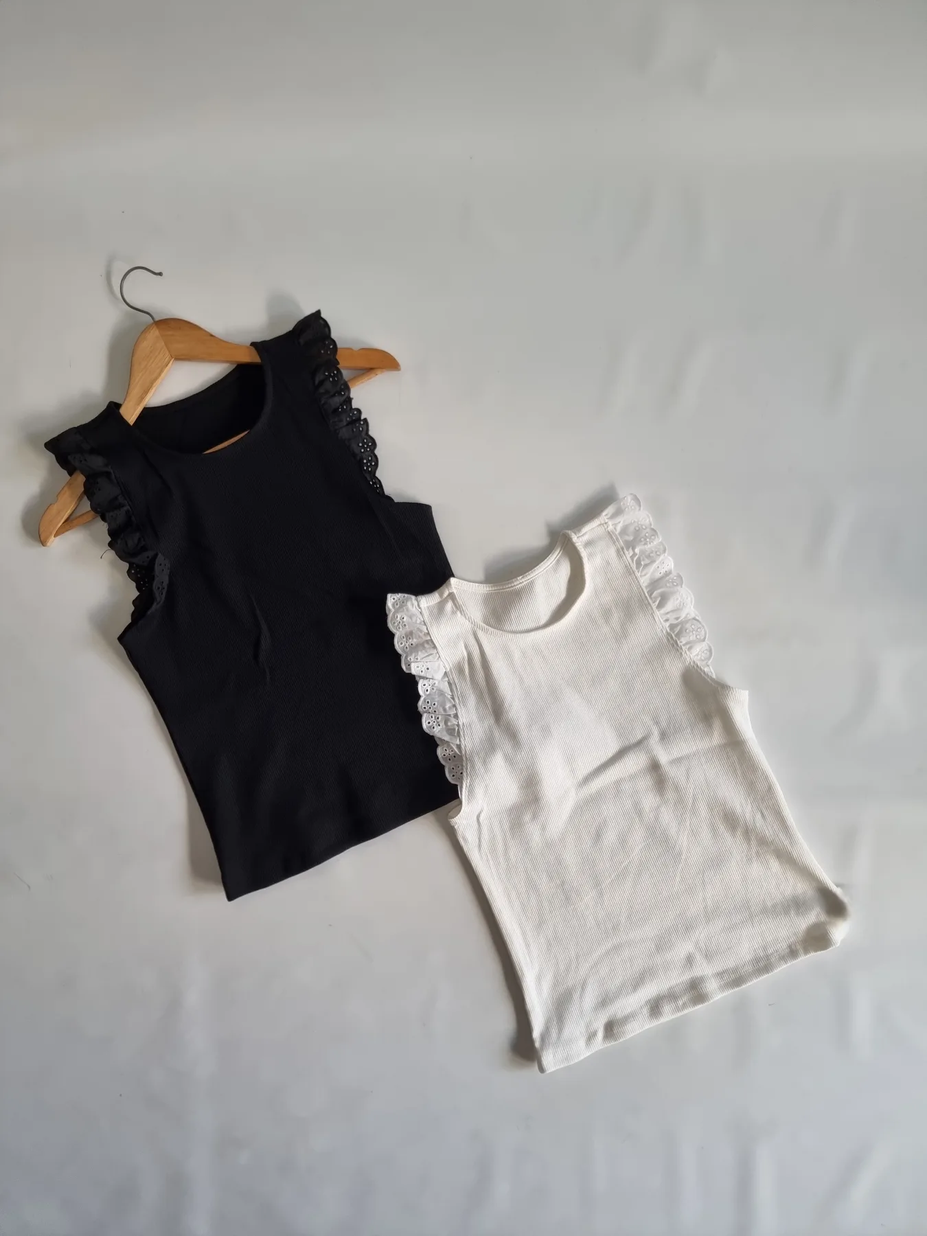 MUSCULOSA MAMGA CON PUNTILLA MORLEY ALGODON